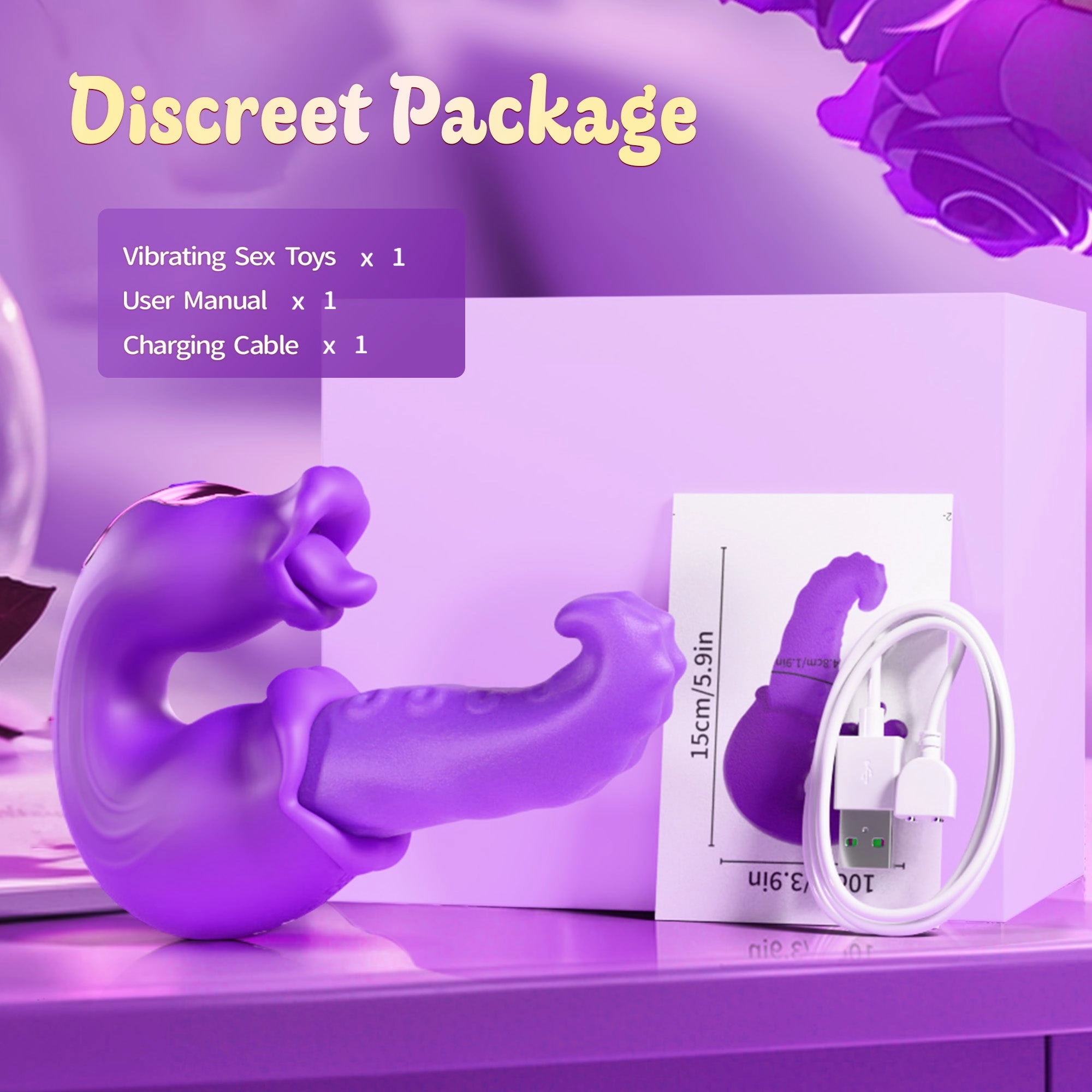 G-Spot Vibrator Rose Sex Toy with 10 Licking & Vibration Modes