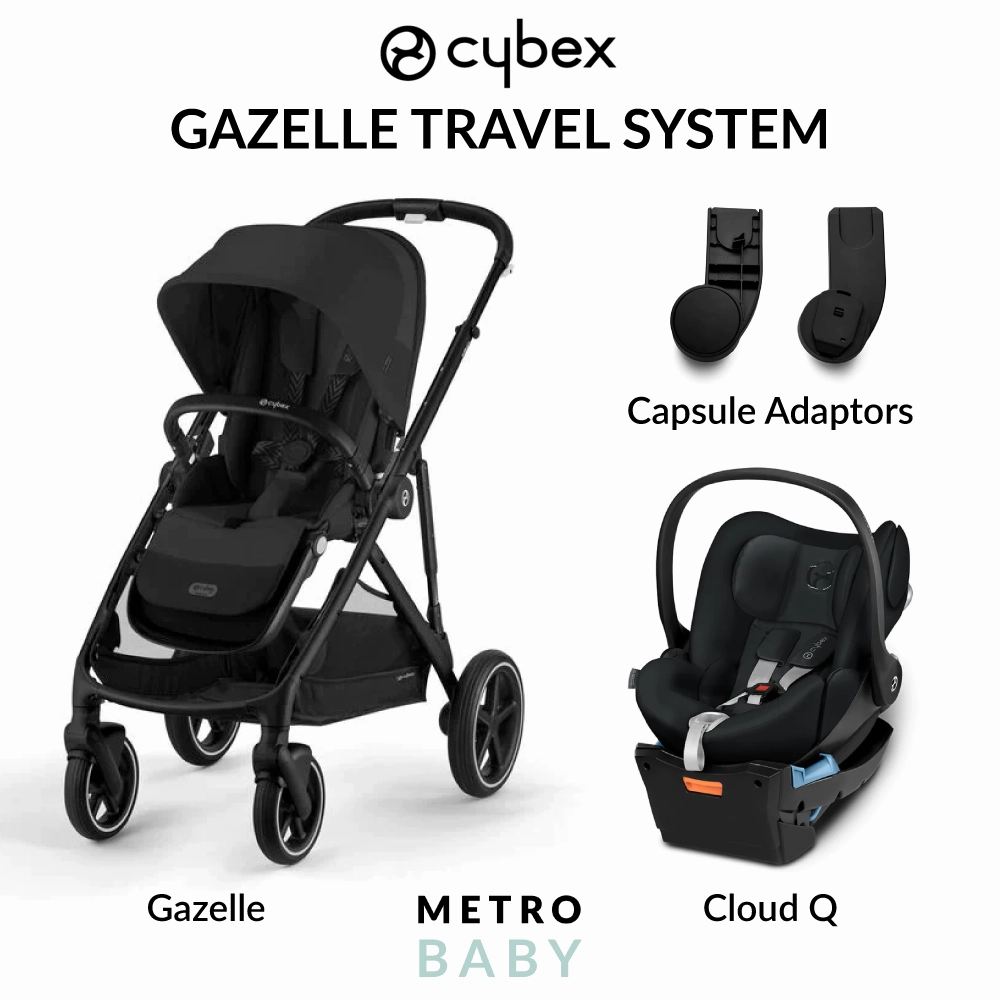 Gazelle S Pram 2023   Cloud Q Capsule and Adaptors