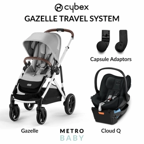 Gazelle S Pram 2023   Cloud Q Capsule and Adaptors