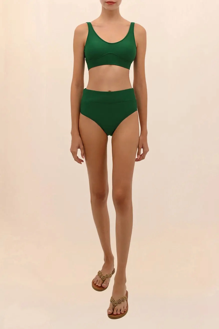 GREEN HIGH-WAISTED BIKINI BOTTOM