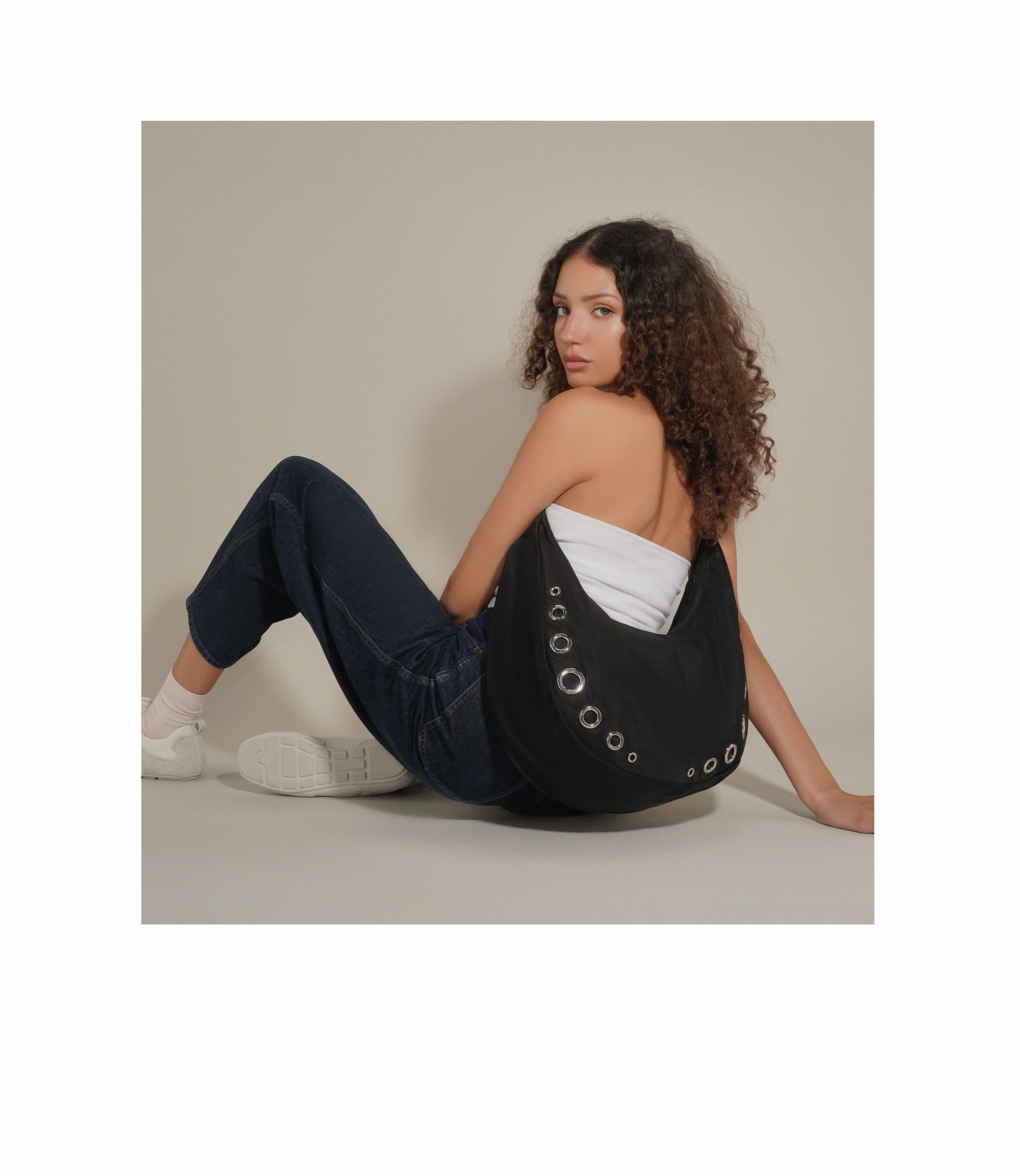 Grommet Shoulder Bag