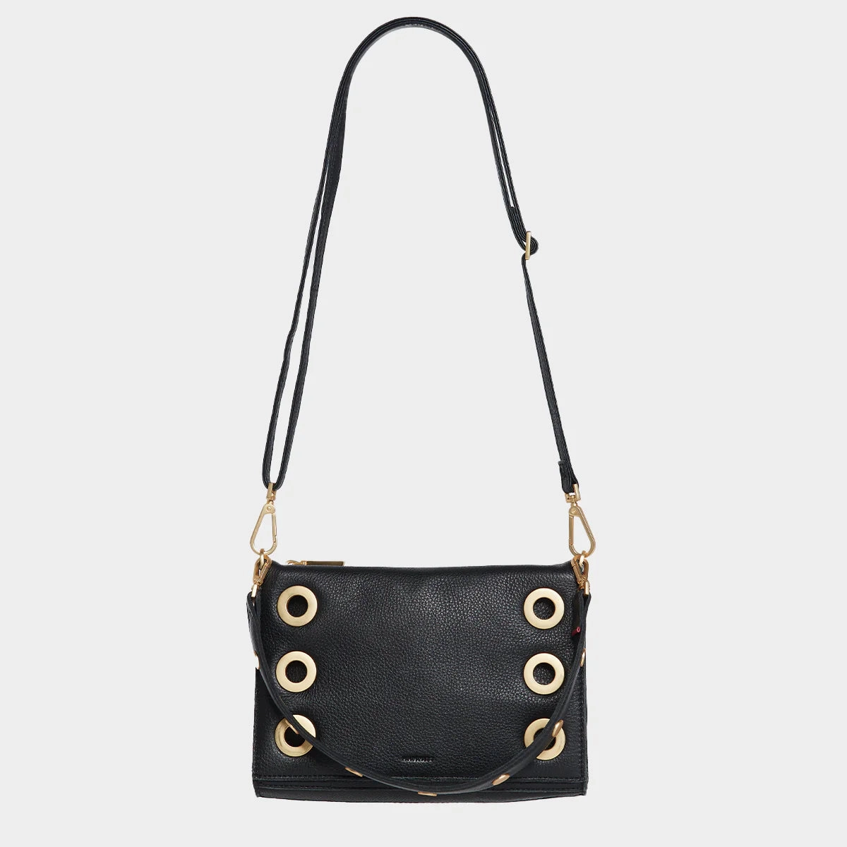 Hammitt Montana Leather Clutch Sml Handbag Black/Brushed Gold