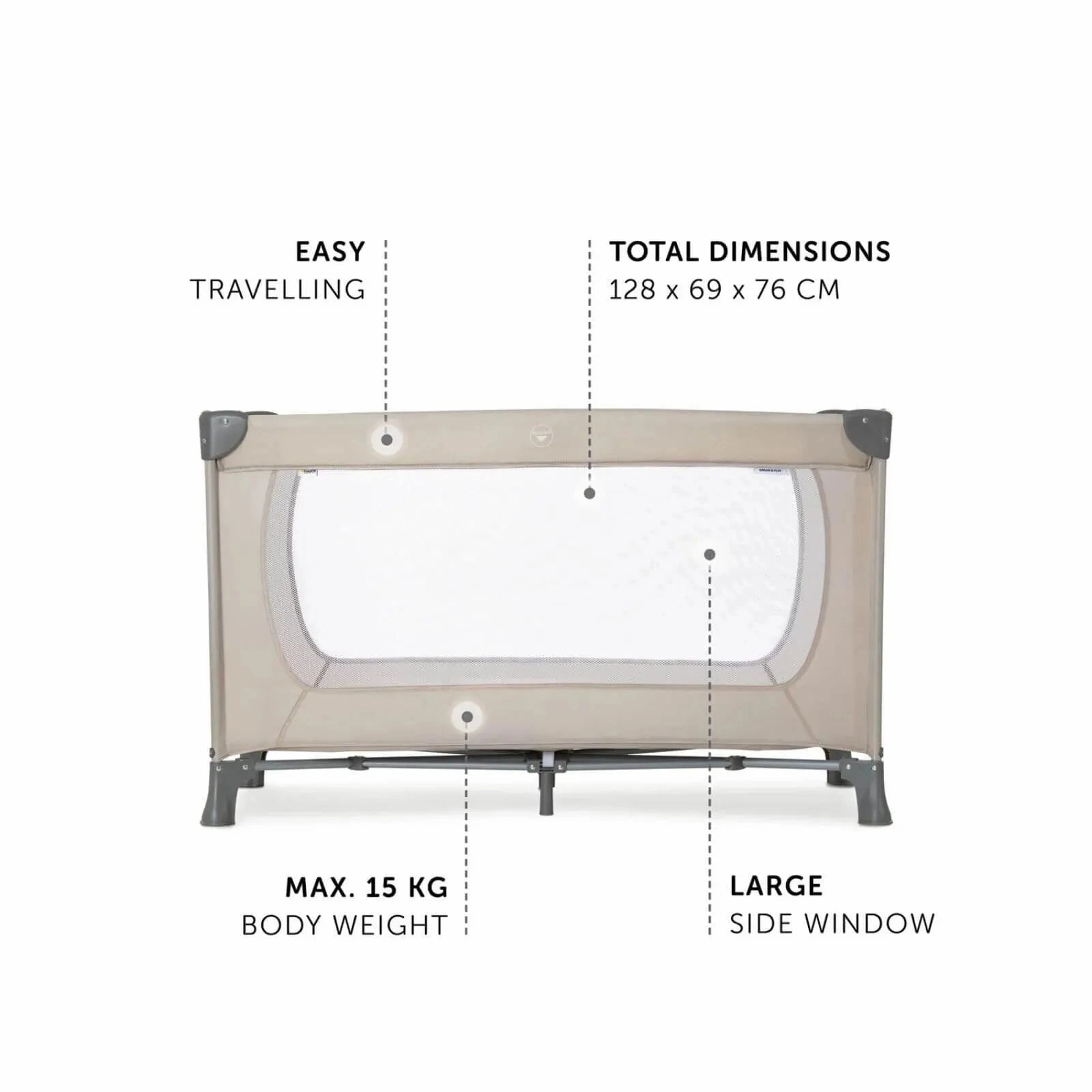 Hauck Dream N Play Travel Cot - Beige