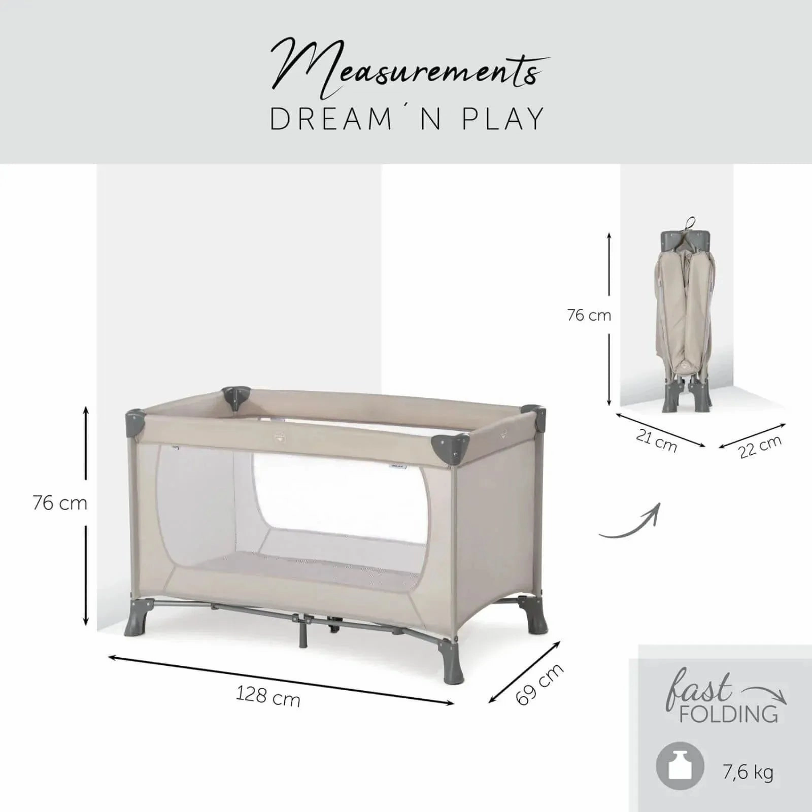 Hauck Dream N Play Travel Cot - Beige