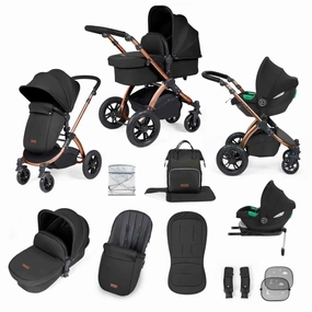 Ickle Bubba Stomp Luxe All-in-One Cirrus i-Size Travel System with Isofix Base - Bronze & Midnight & Black