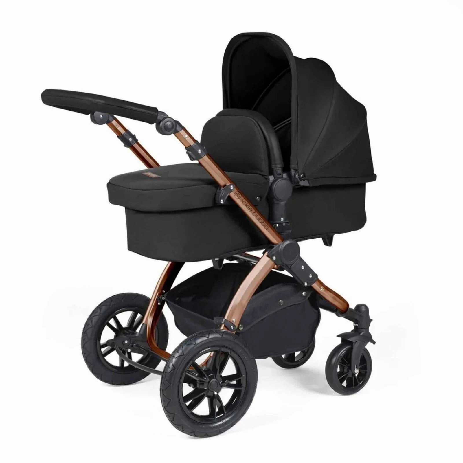 Ickle Bubba Stomp Luxe All-in-One Cirrus i-Size Travel System with Isofix Base - Bronze & Midnight & Black