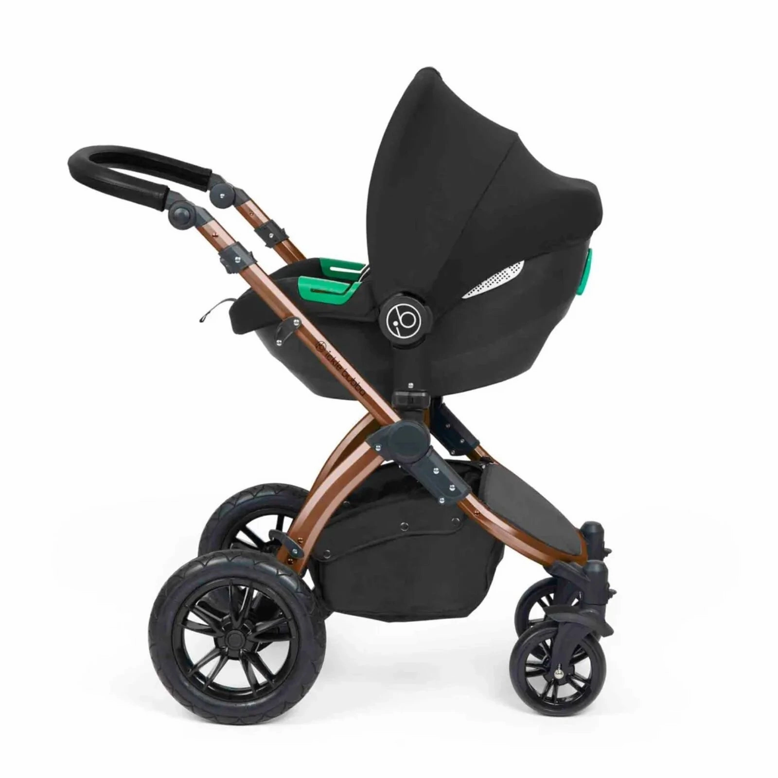 Ickle Bubba Stomp Luxe All-in-One Cirrus i-Size Travel System with Isofix Base - Bronze & Midnight & Black