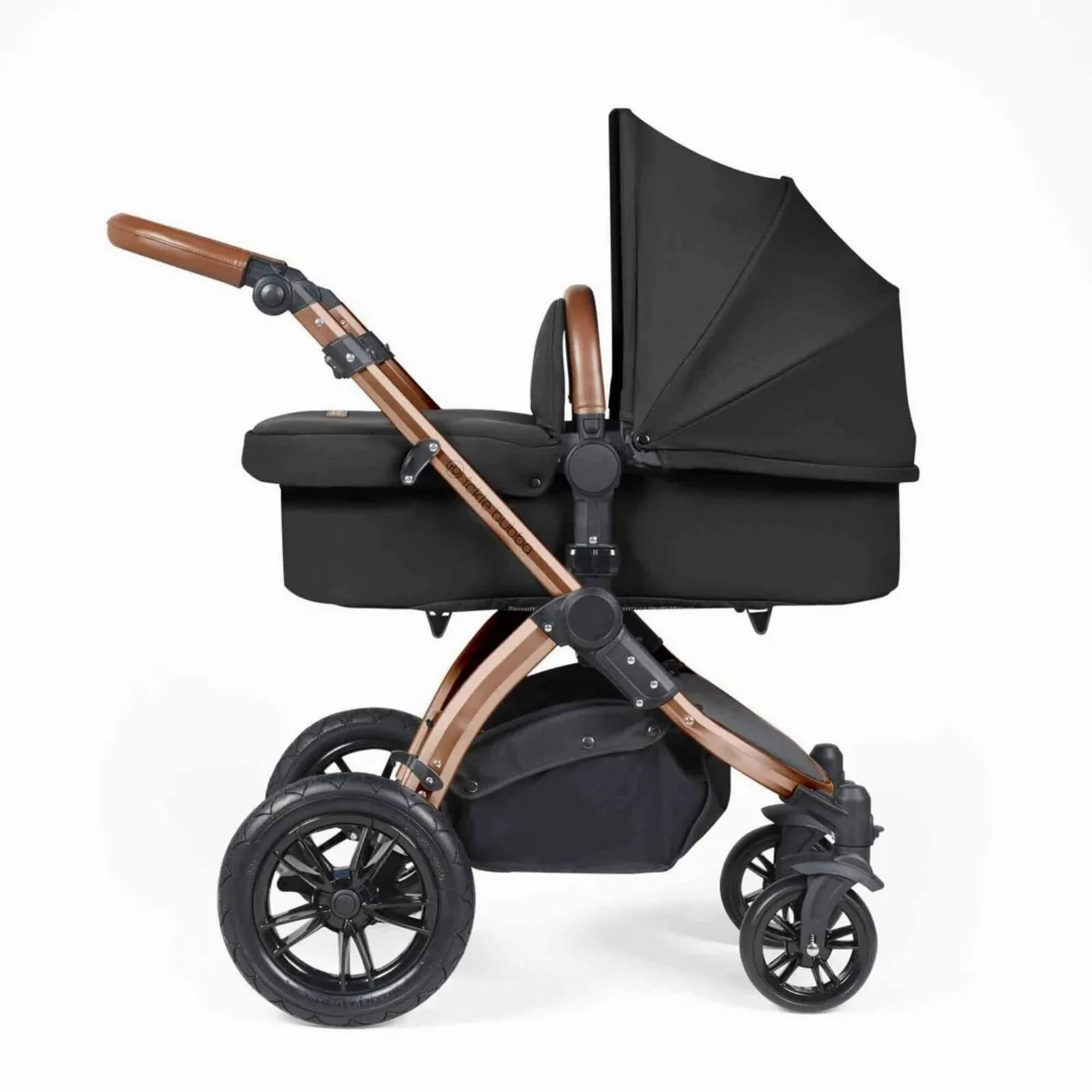 Ickle Bubba Stomp Luxe All-in-One Cirrus i-Size Travel System with Isofix Base - Bronze & Midnight & Tan