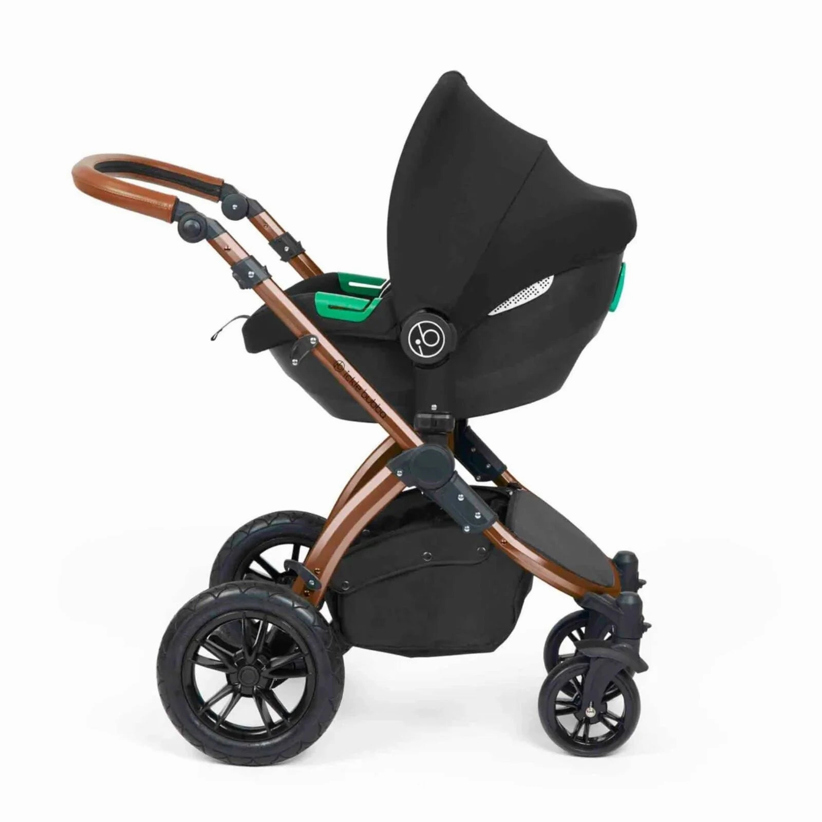 Ickle Bubba Stomp Luxe All-in-One Cirrus i-Size Travel System with Isofix Base - Bronze & Midnight & Tan