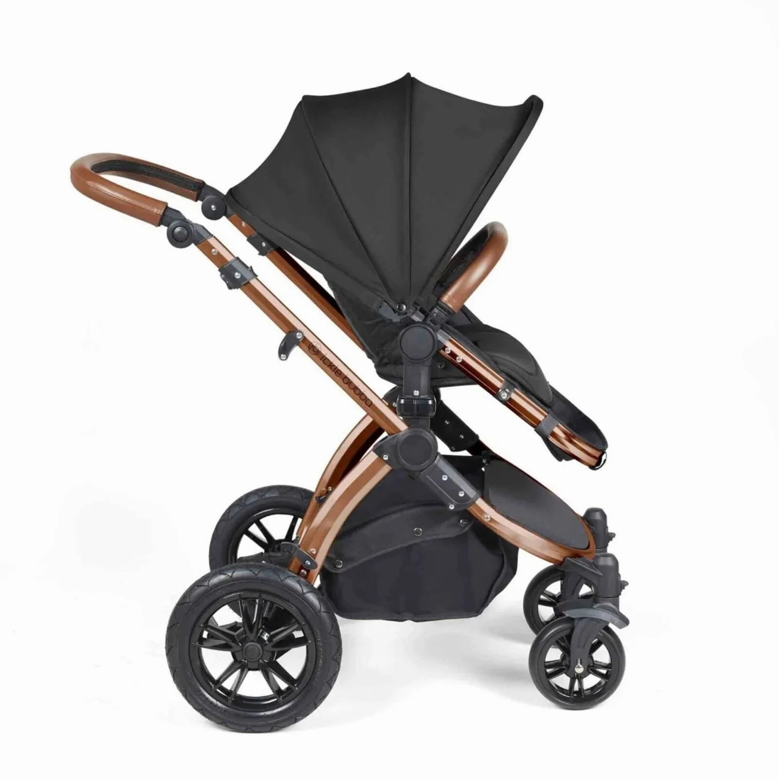 Ickle Bubba Stomp Luxe All-in-One Cirrus i-Size Travel System with Isofix Base - Bronze & Midnight & Tan
