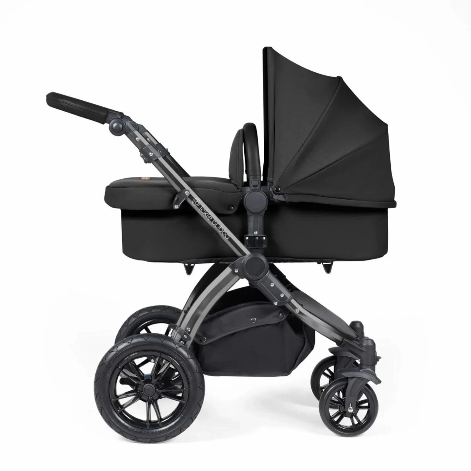 Ickle Bubba Stomp Luxe All-in-One Stratus i-Size Travel System with Isofix Base - Black & Midnight & Black