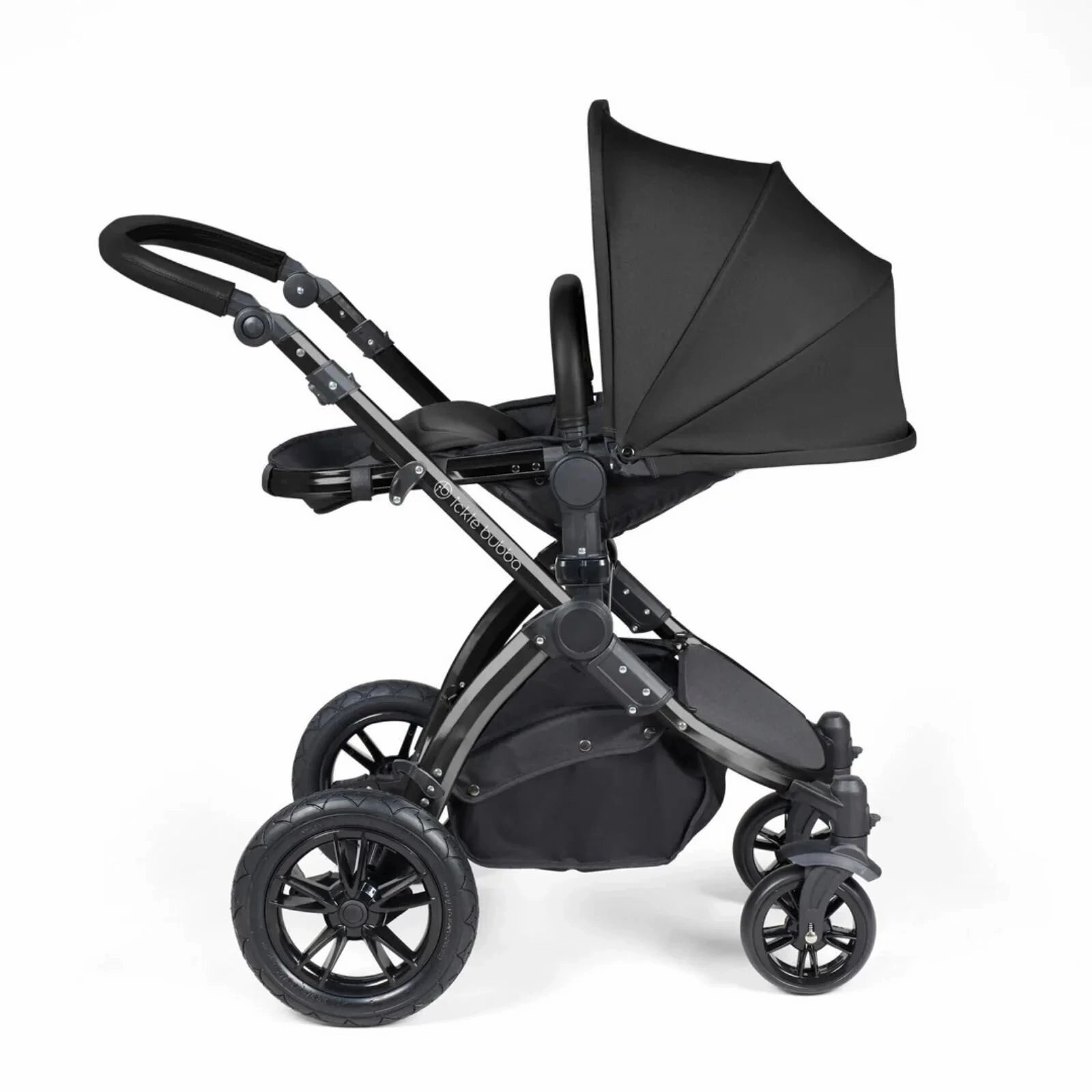 Ickle Bubba Stomp Luxe All-in-One Stratus i-Size Travel System with Isofix Base - Black & Midnight & Black