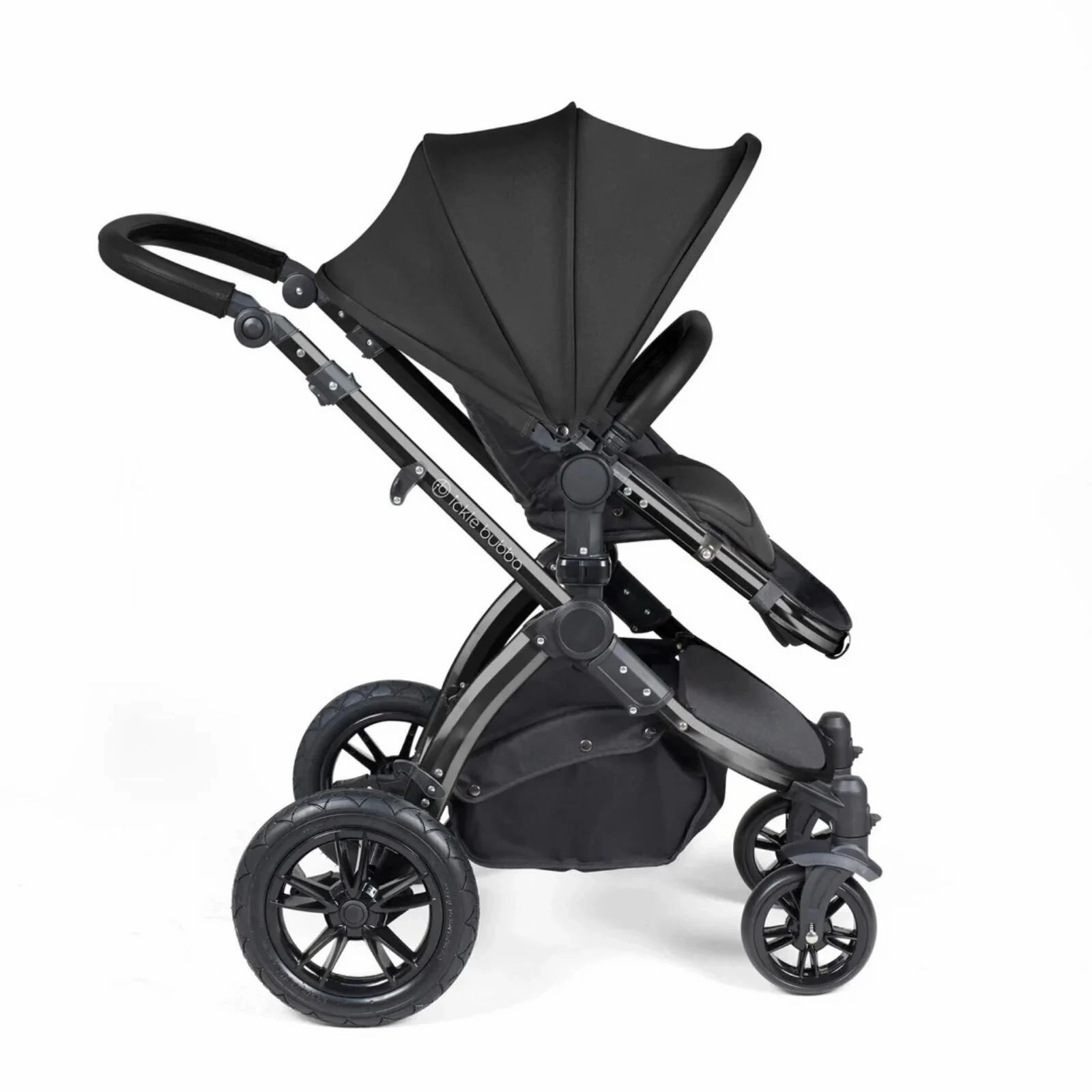 Ickle Bubba Stomp Luxe All-in-One Stratus i-Size Travel System with Isofix Base - Black & Midnight & Black