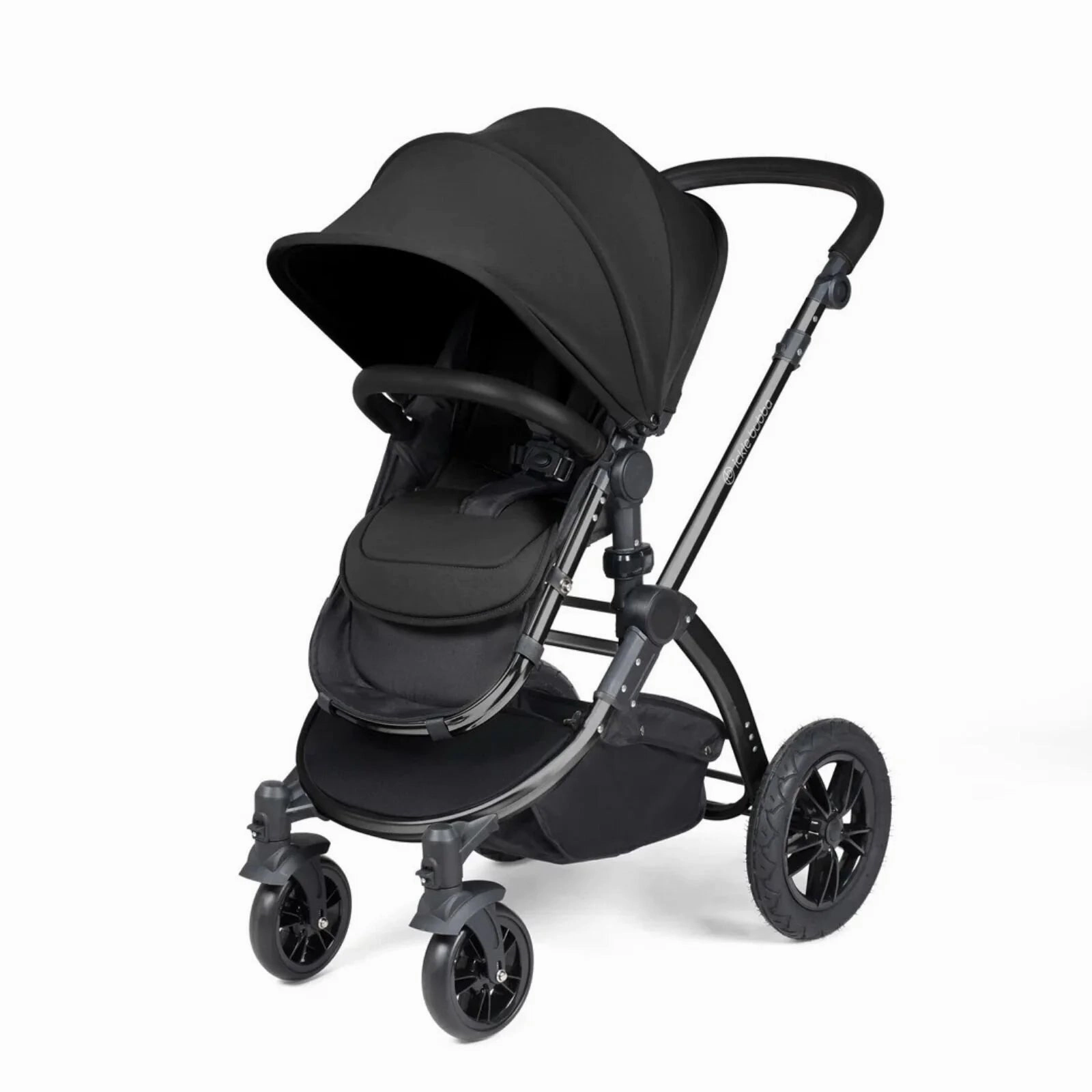 Ickle Bubba Stomp Luxe All-in-One Stratus i-Size Travel System with Isofix Base - Black & Midnight & Black