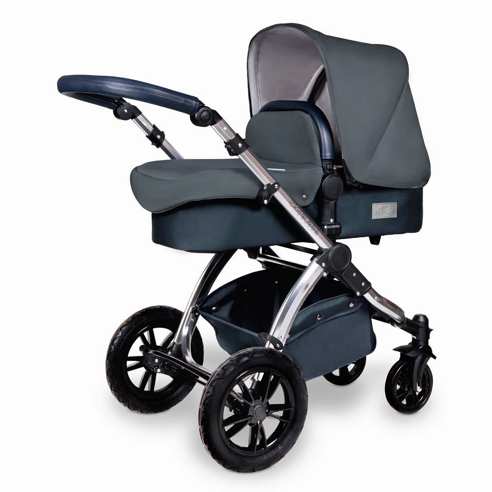 Ickle Bubba Stomp V4 2 In 1 Carrycot & Pushchair - Chrome/Blueberry/Blueberry