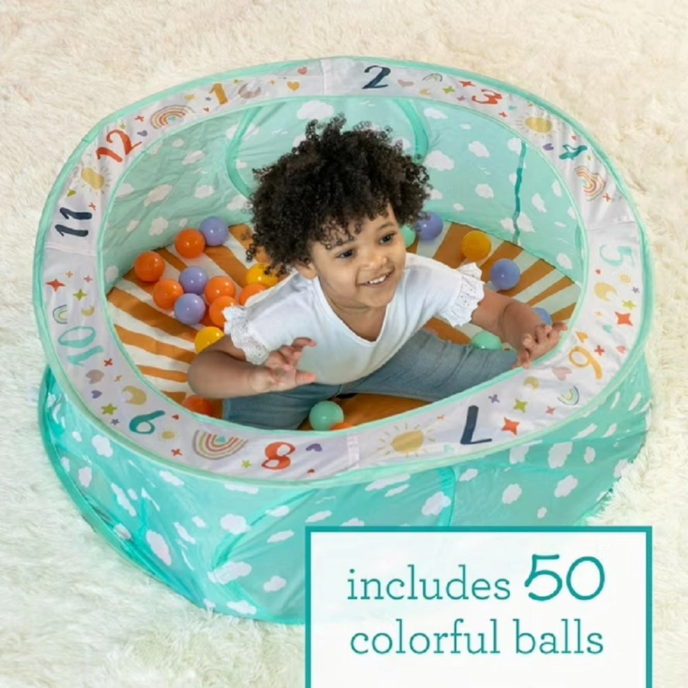 Infantino 213079-00 Pop-Up Ball Pit  50 Colorful Balls, Easy Setup & Storage, 35" Spacious Play Area, Bright & Colorful Design