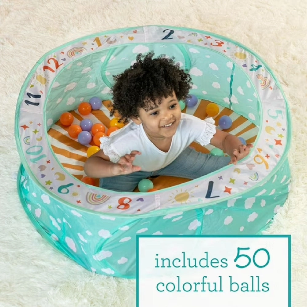Infantino 213079-00 Pop-Up Ball Pit  50 Colorful Balls, Easy Setup & Storage, 35" Spacious Play Area, Bright & Colorful Design