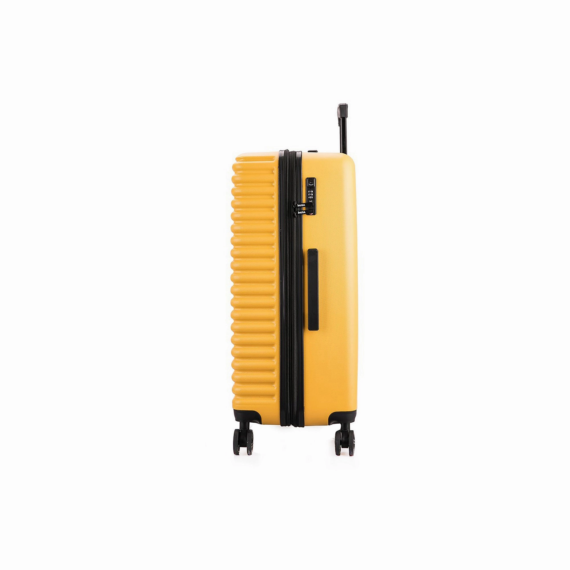 InUSA IUALLSML-MUS Ally 3-Piece Hardside Luggage Sets with Spinner Wheels Handle Trolley, (20"/24"/28"), Mustard