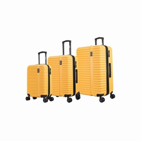 InUSA IUALLSML-MUS Ally 3-Piece Hardside Luggage Sets with Spinner Wheels Handle Trolley, (20"/24"/28"), Mustard
