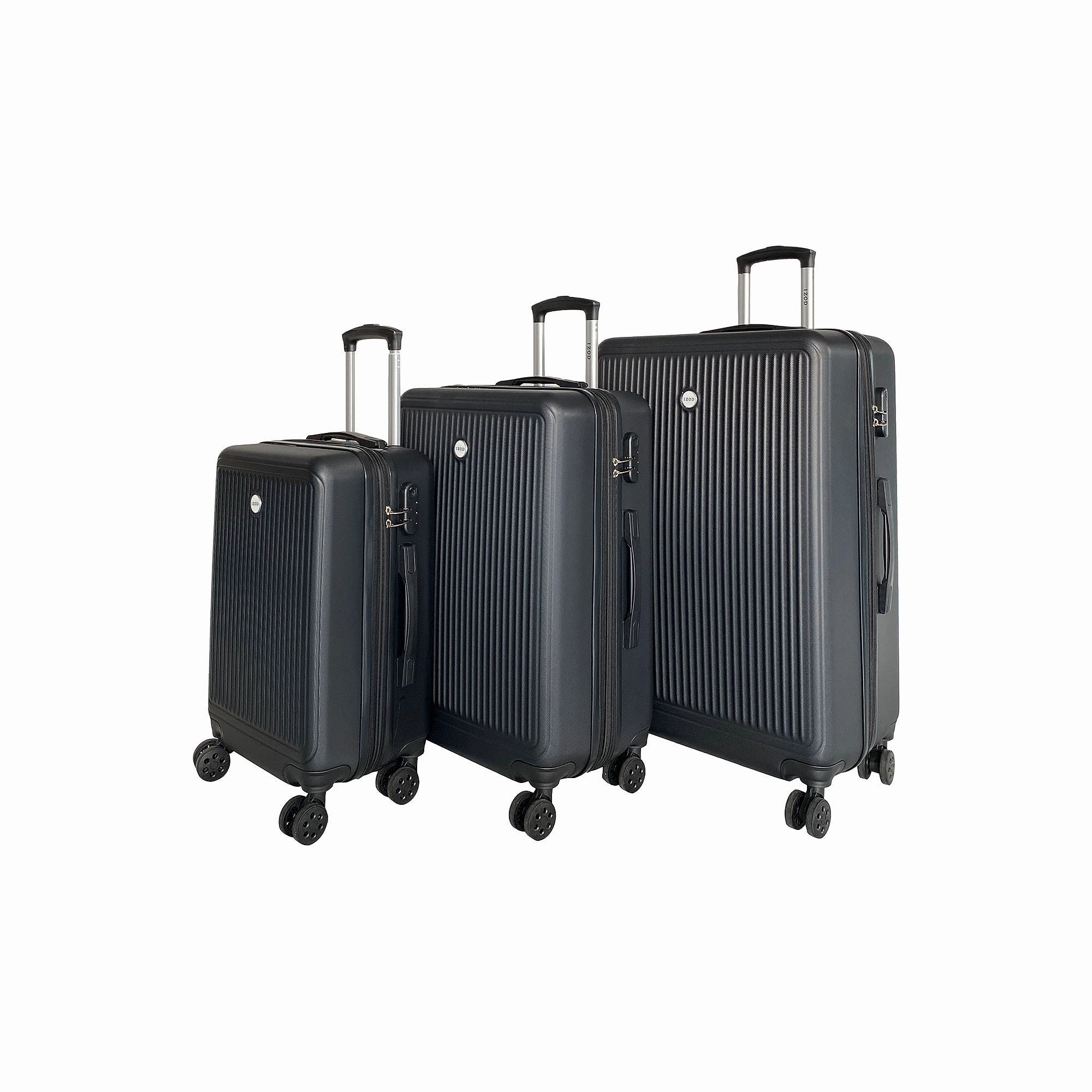 Izod Clara 3-Pc. Hardside Expandable Luggage Set - BLACK ONE SIZE