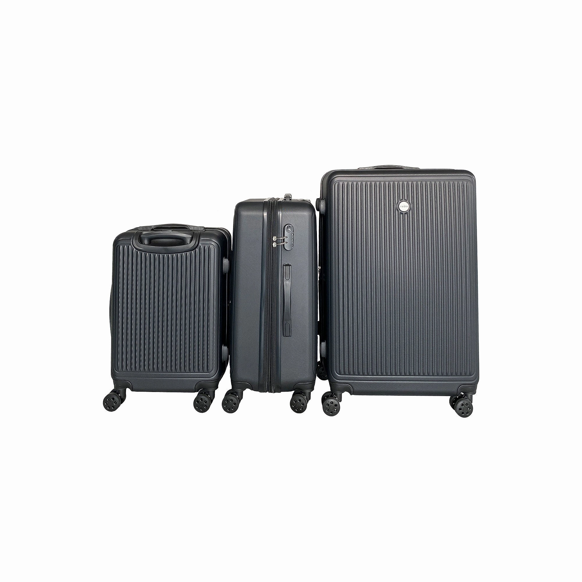 Izod Clara 3-Pc. Hardside Expandable Luggage Set - BLACK ONE SIZE