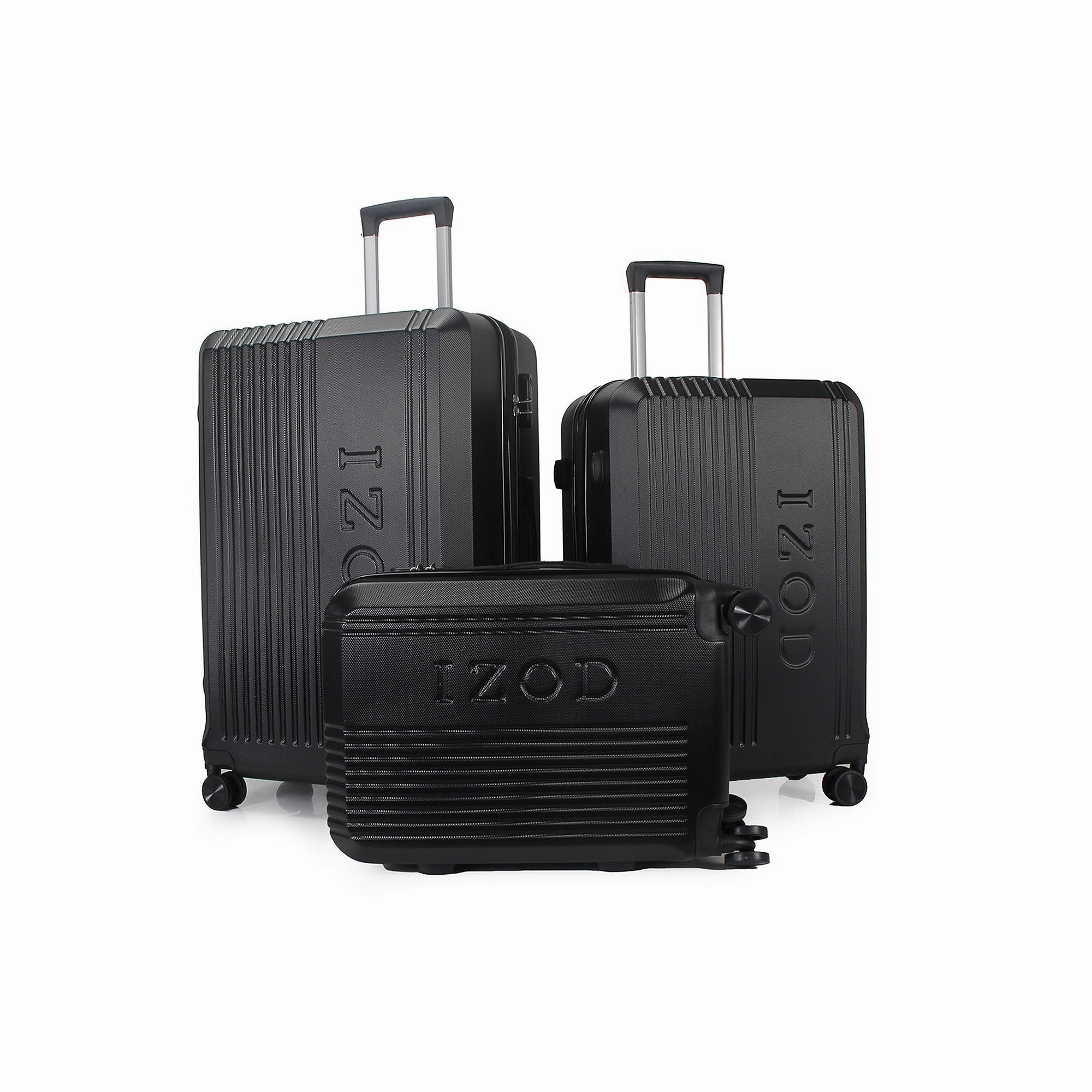 Izod Zane 3-Pc. Hardside Expandable Luggage Set - BLACK ONE SIZE