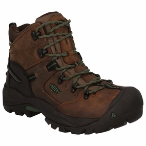 Keen Utility 1026892 Pittsburgh Energy Waterproof Carbon Toe Work Boots for Men - Cascade Brown/Green - 9.5W