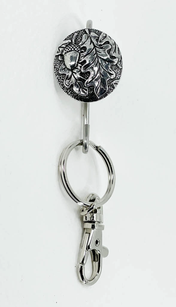 Key Ring Purse Hook, Oak Leaf Acorn