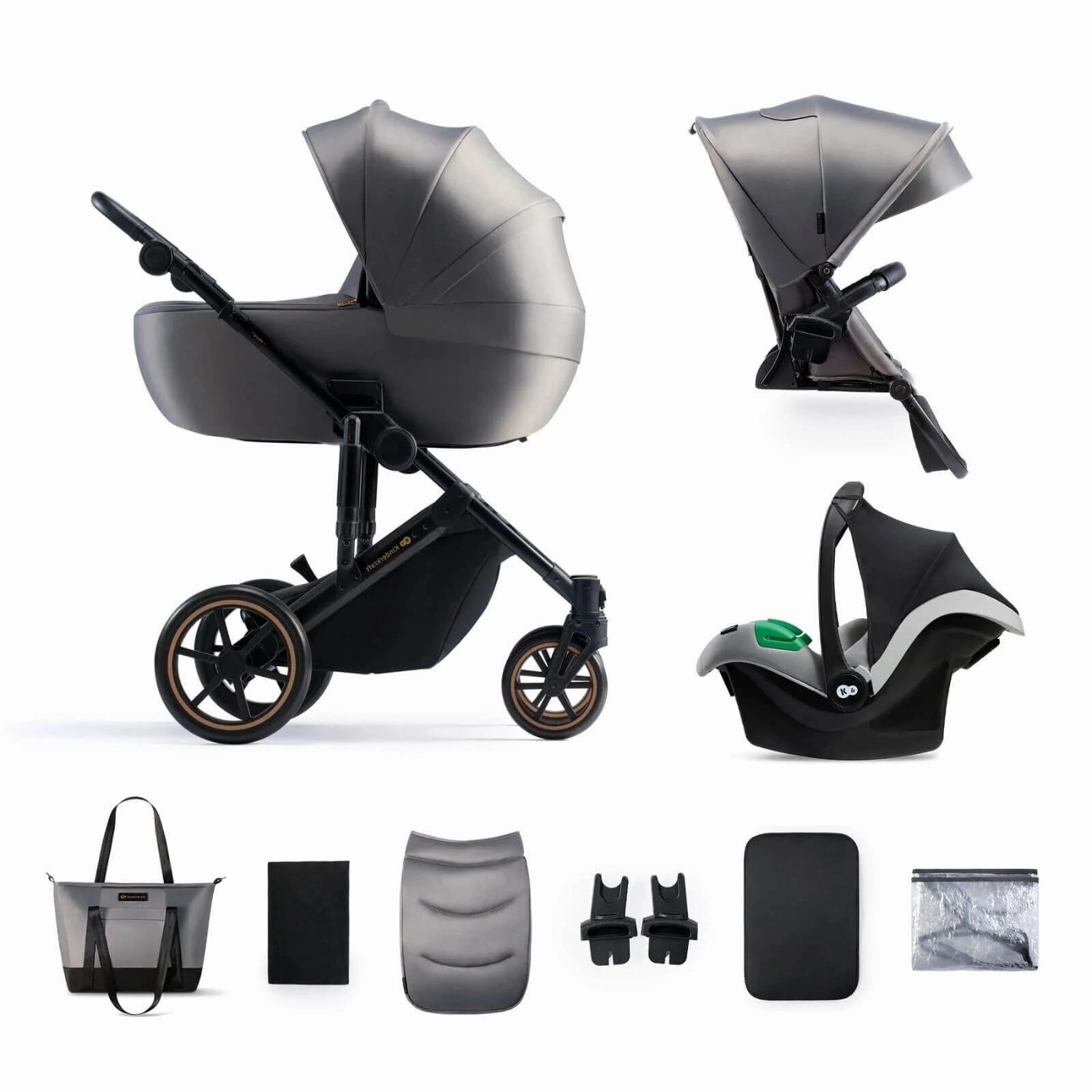 Kinderkraft 3in1 Mink Pro Prime 2 Travel System with Car Seat - Shadow Grey