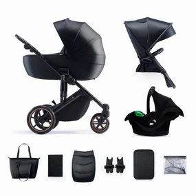 Kinderkraft 3in1 Mink Pro Prime 2 Travel System with Car Seat - Venezian Black