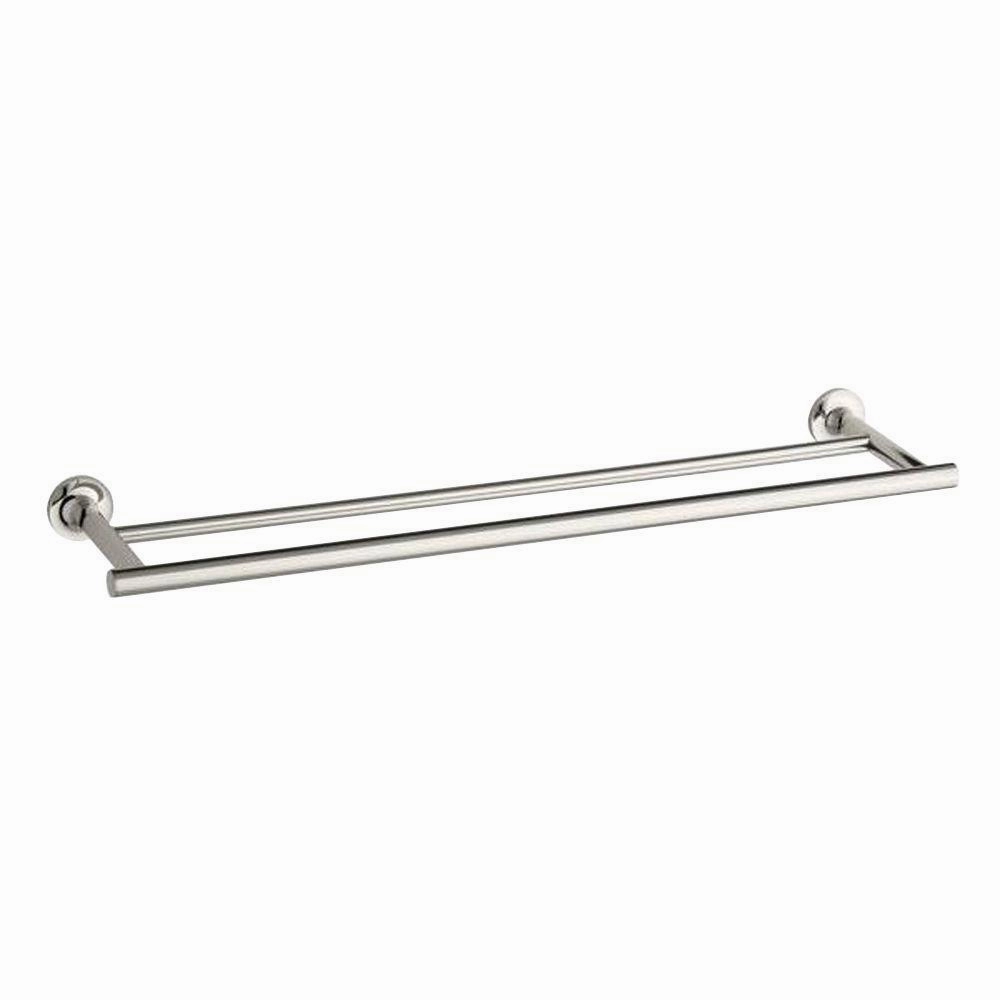 Kohler K-14375-SN Purist Double Towel Bar, Vibrant Polished Nickel