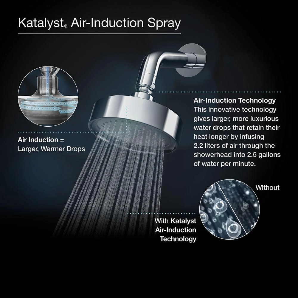KOHLER K-965-AK-CP Purist Single Function Katalyst Showerhead, Polished Chrome