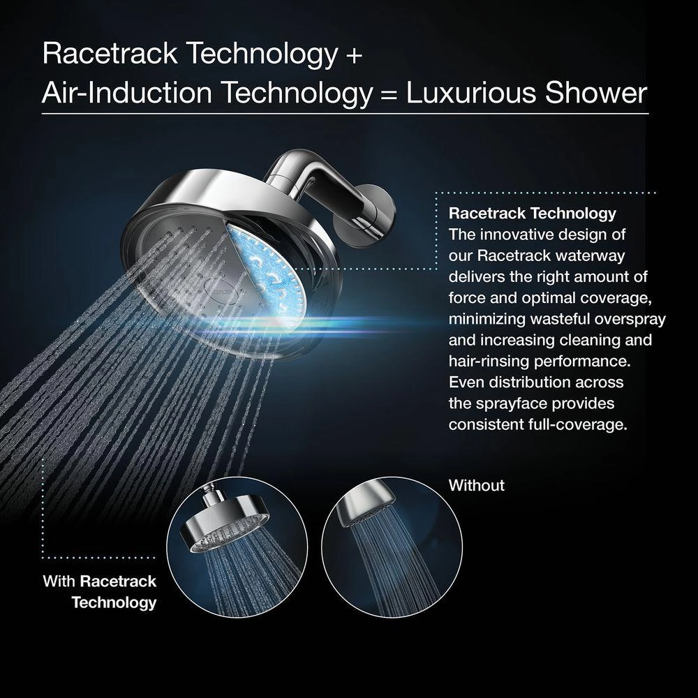 KOHLER K-965-AK-CP Purist Single Function Katalyst Showerhead, Polished Chrome