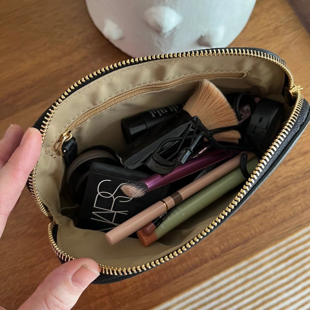 Leather Makeup Case -- Black