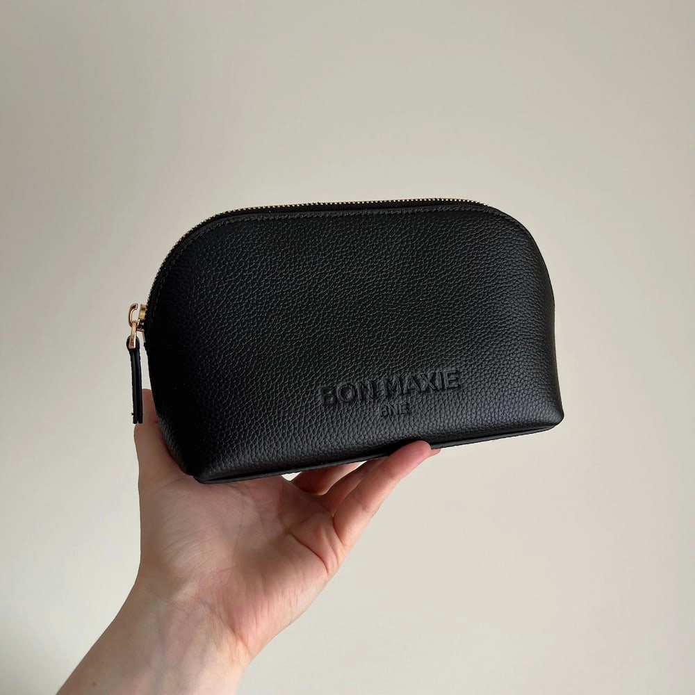 Leather Makeup Case -- Black