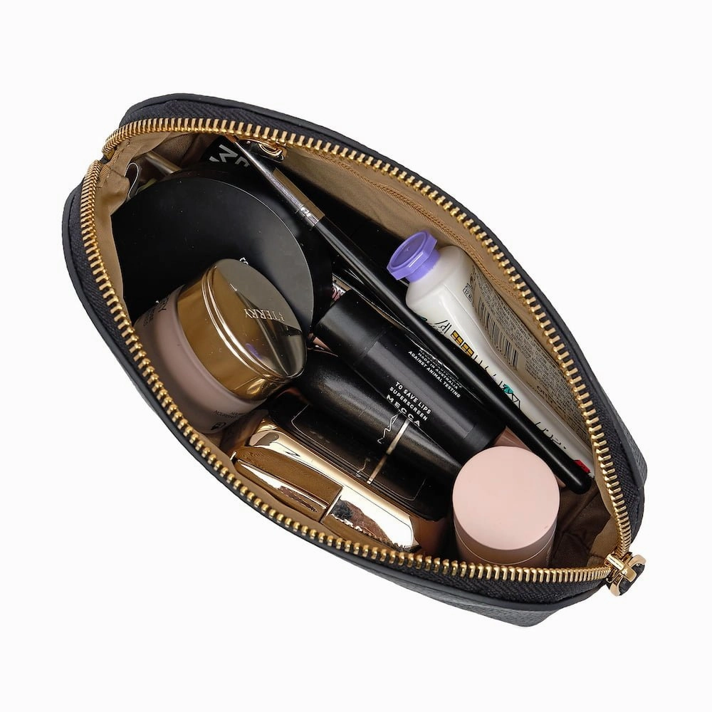 Leather Makeup Case -- Black
