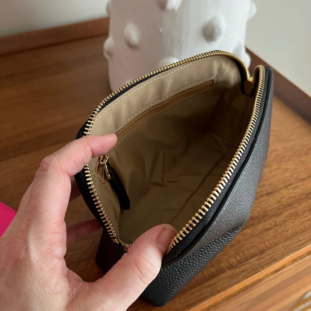 Leather Makeup Case -- Black