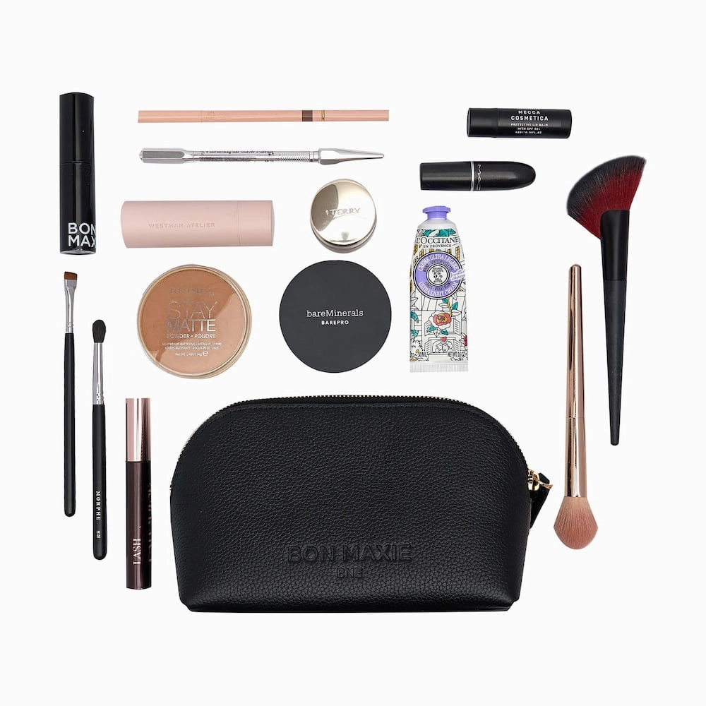 Leather Makeup Case -- Black