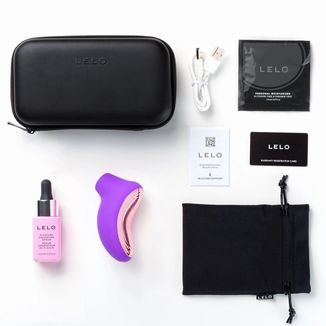 LELO - Pleasure On The Go Kit B Sona 2 Sonic Clitoral Massager with Pleasure Enhancing Serum