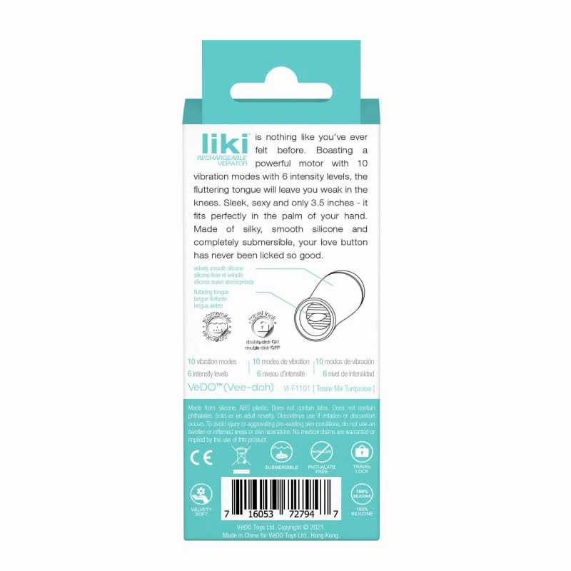 Liki Rechargeable Flicker Vibe - Tease Me Turqoise