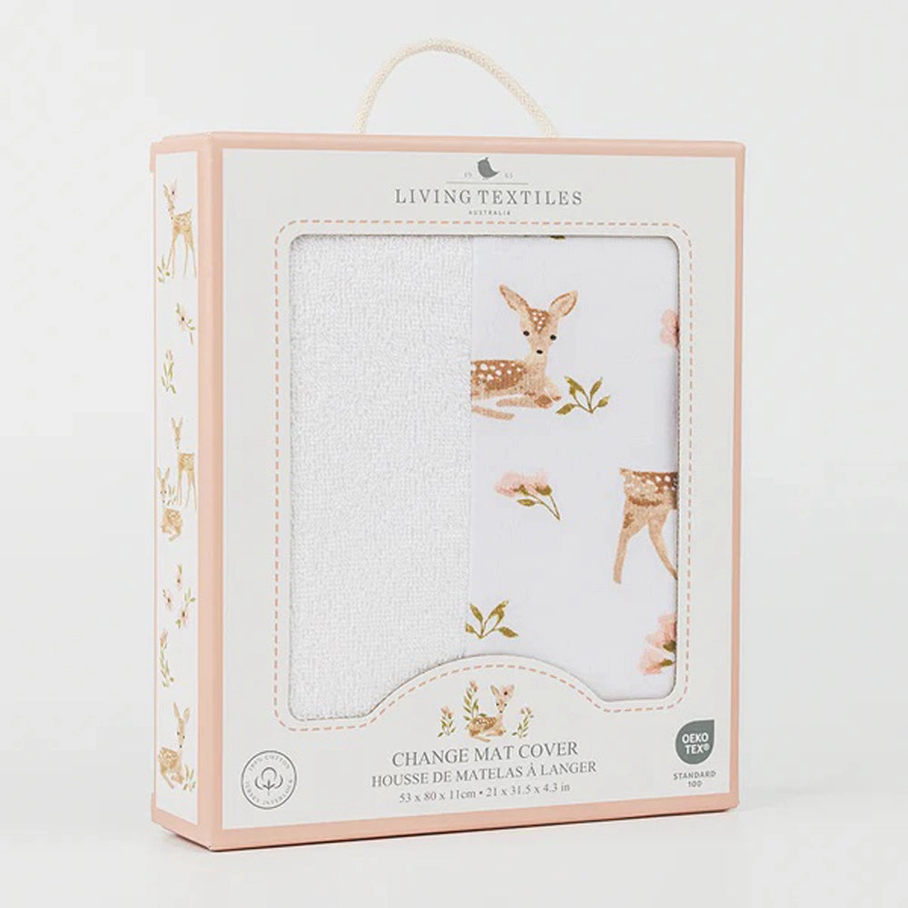 Living Textiles Jersey Change Mat Cover/Towelling Sophia Garden