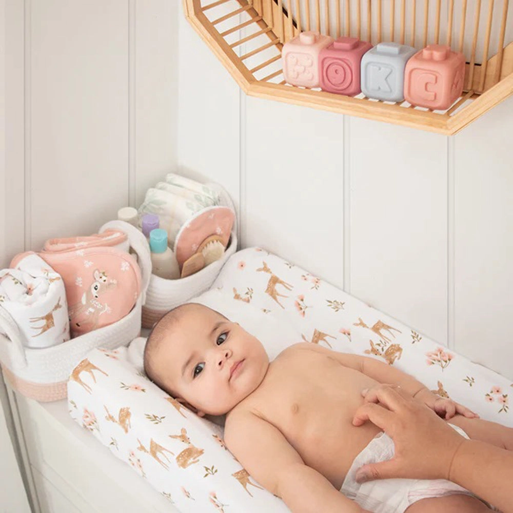 Living Textiles Jersey Change Mat Cover/Towelling Sophia Garden
