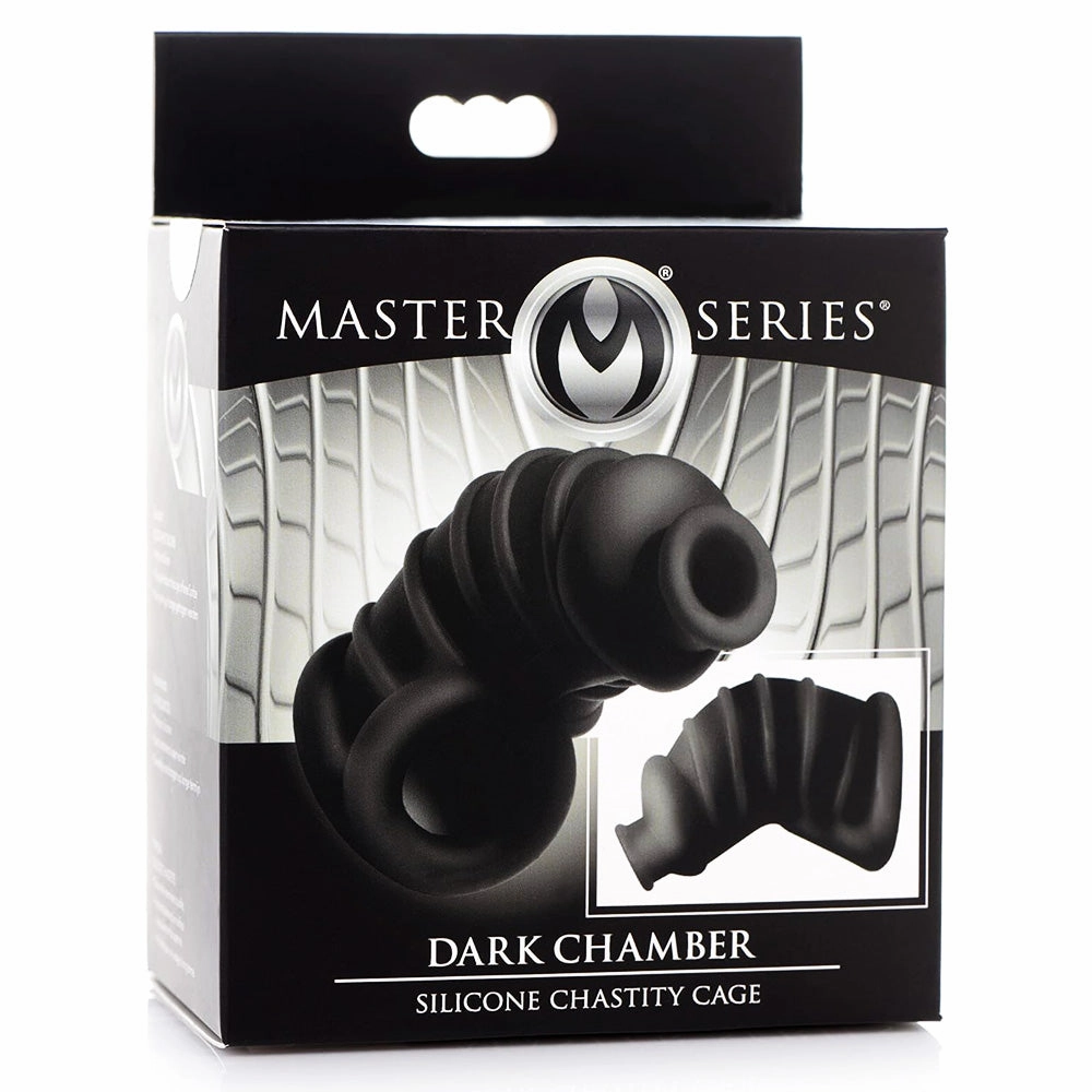 Master Series Dark Chamber Silicone Cock & Ball Chastity Cage