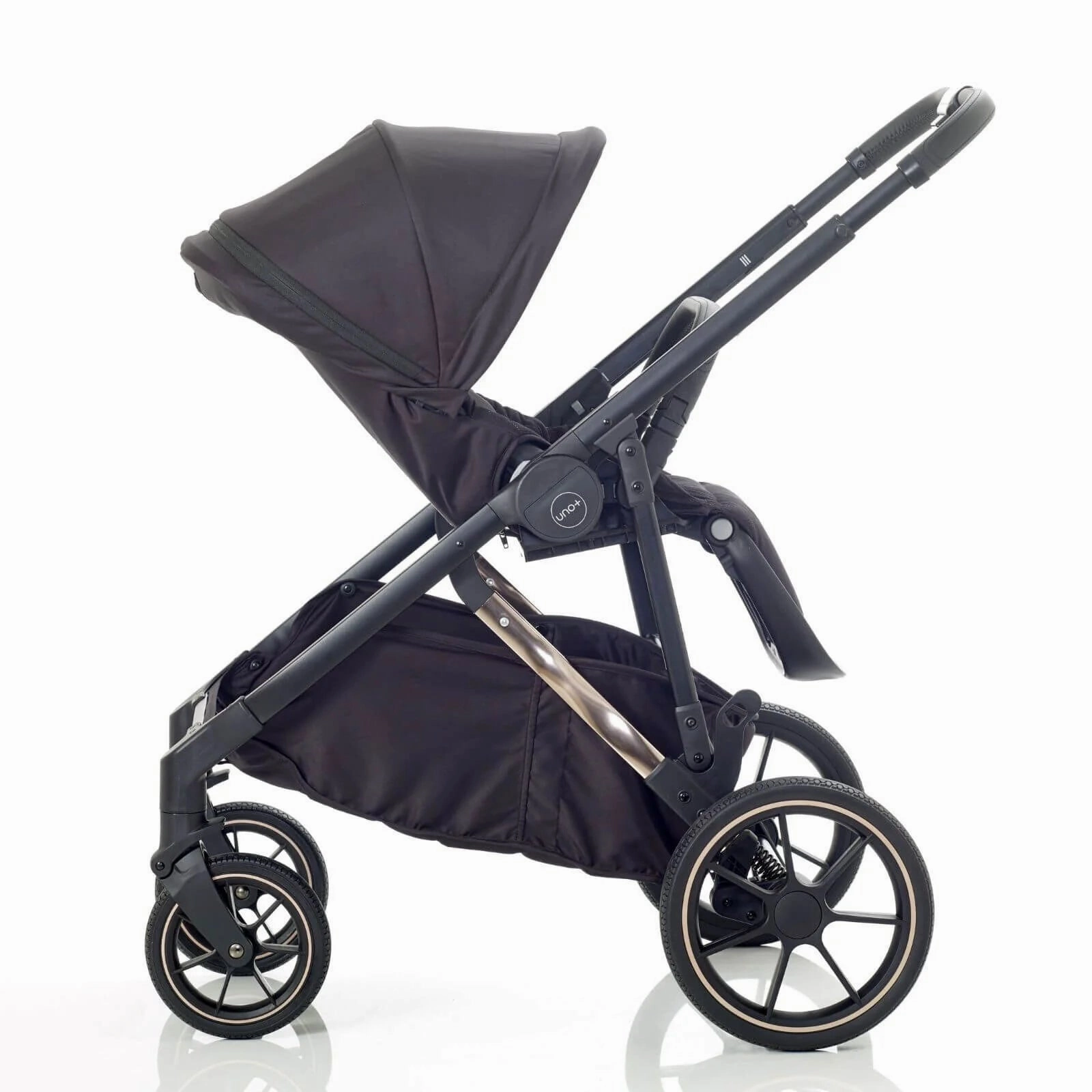 Mee-Go Uno Plus 2 in1 Pushchair & Pram - Black/Rose