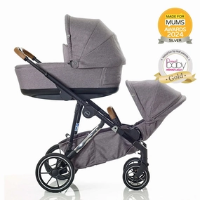 Mee-Go Uno Plus 2 in1 Pushchair & Pram - Grey/Chrome