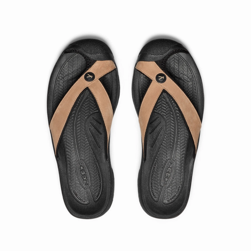 Men's Waimea Leather Flip-Flop  |  Cornstalk/Black