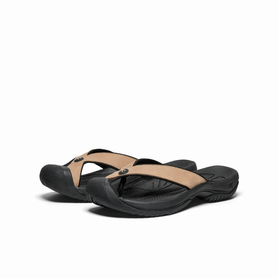 Men's Waimea Leather Flip-Flop  |  Cornstalk/Black