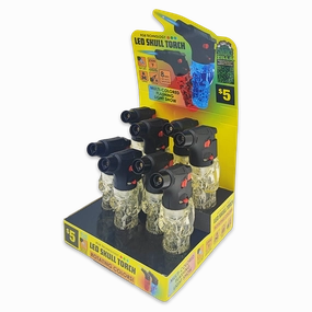 Molded Skull Light-Up XXL Torch Lighter - 8 Pieces Per Retail Ready Display 41656