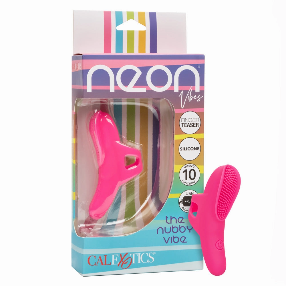 Neon Vibes The Nubby Vibe Textured Silicone Finger Vibrator