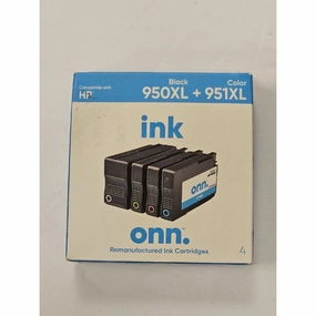 ONN INHPCL100014174 Ink Cartridges, HP 950XL Black & 951XL Color